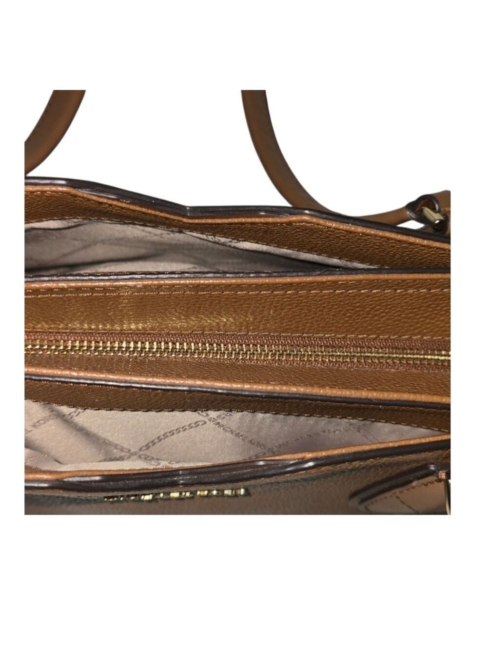 LIKE NEW AUTHENTIC MICHAEL KORS DESIGNER MEDIUM PEBBLED LEATHER TOTE BAG LUGGAGE - Picture 6 of 11